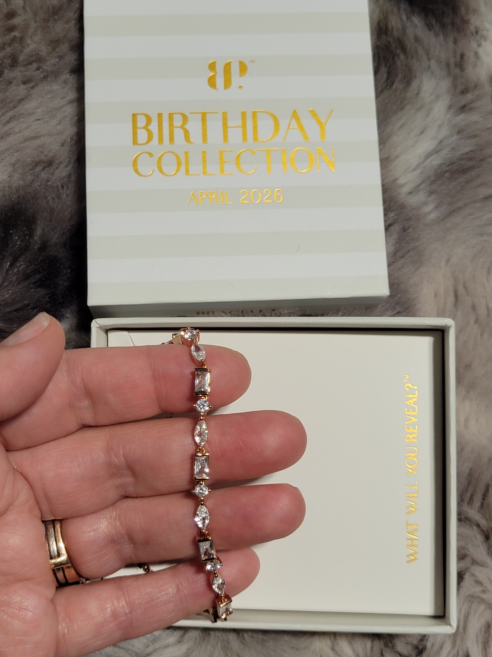 Birthday Collection Rose Gold Tennis Bracelet with Diamomd Cz Stones